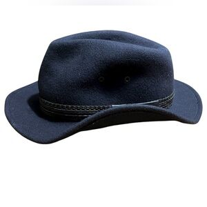 Dorfman-Pacific Scala Brown Crushable Fedora Wool Hat Size Medium